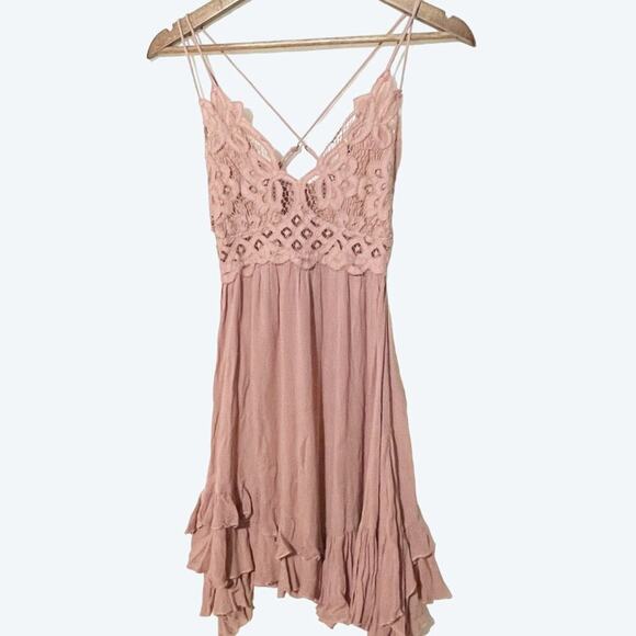 Free People Intimately Adella Slip Dress Rose Mini XS - Picture 4 of 12